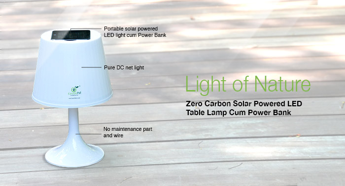 Zero Carbon Solar Powered Desktop Lamp Cum Power Bank