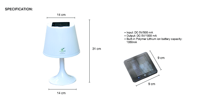 Zero Carbon Solar Powered Desktop Lamp Cum Power Bank